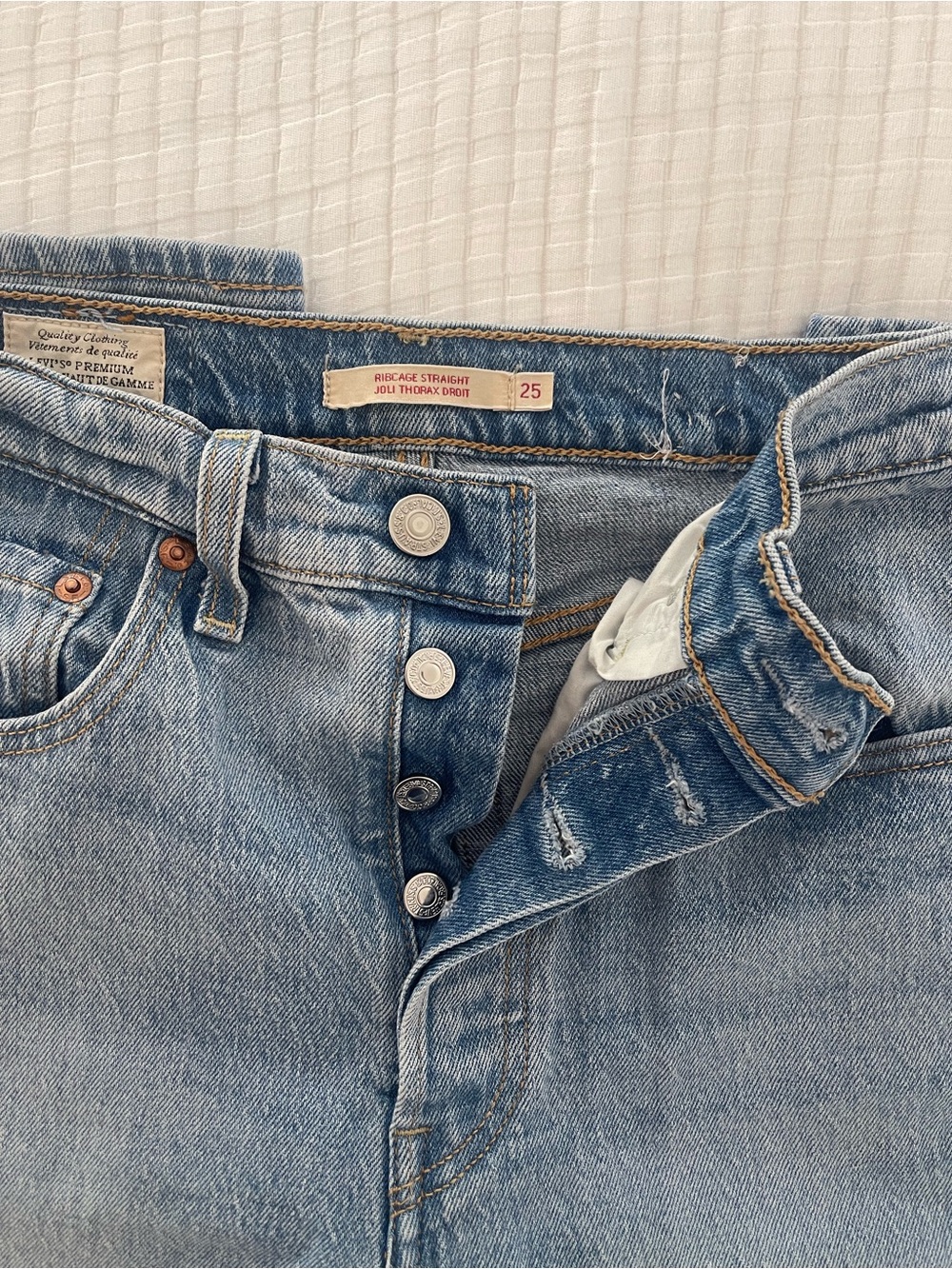 Levi's Light Blue High-Rise Straight Jeans